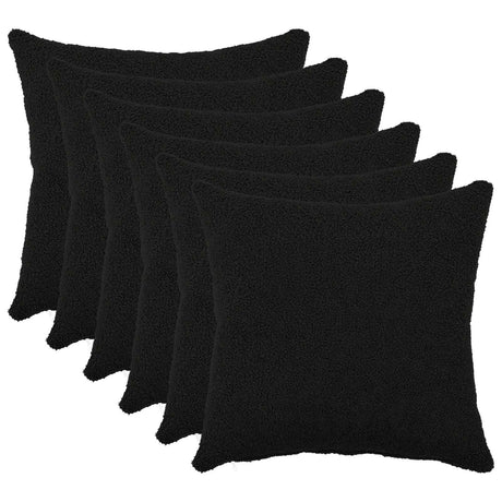 Vidaxl kussensloop 6 pcs heerlen zwart 40 x 40 cm bouclé