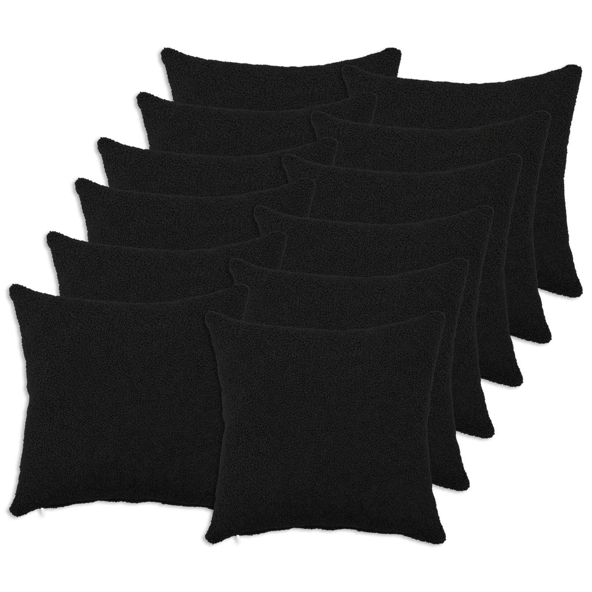 Vidaxl kussensloop 12 pcs heerlen zwart 40 x 40 cm bouclé