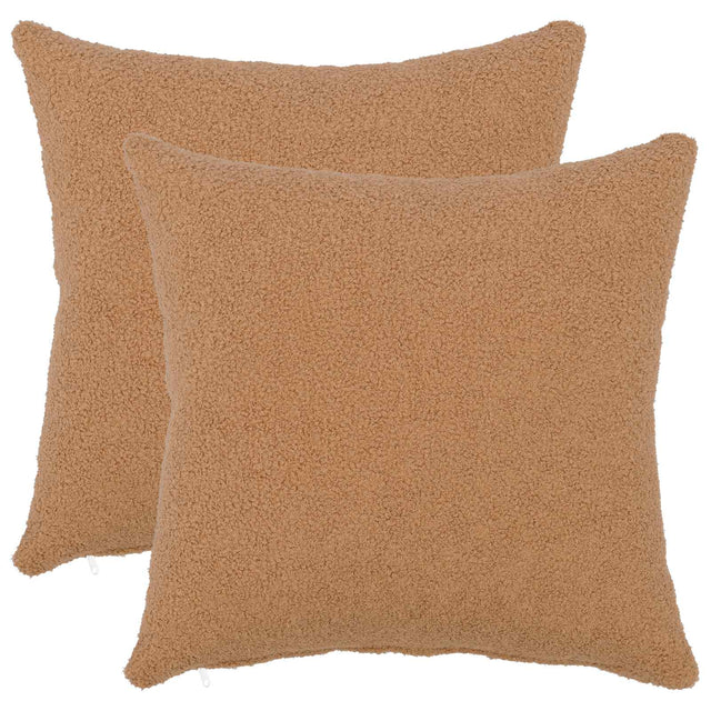 Vidaxl kussensloop 2 pcs heerlen beige 40 x 40 cm bouclé