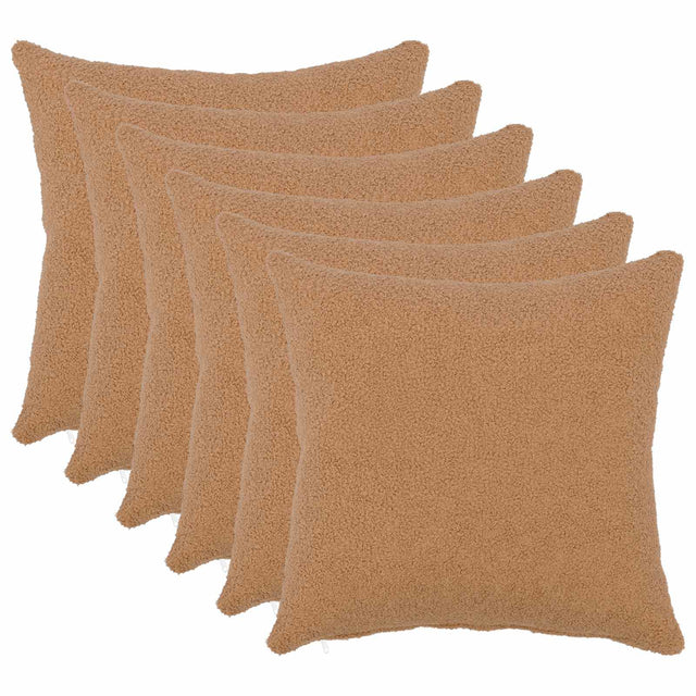 Vidaxl kussensloop 6 pcs heerlen beige 40 x 40 cm bouclé