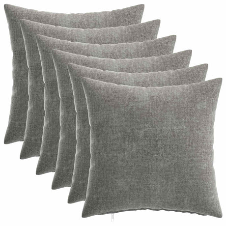 Vidaxl kussensloop 6 st heerlen donkergrijs 40 x 40 cm chenille stof