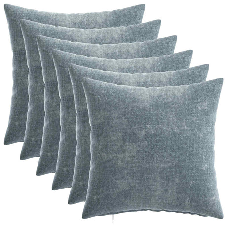 Vidaxl kussensloop 6 st heerlen lichtblauw 40 x 40 cm chenille stof