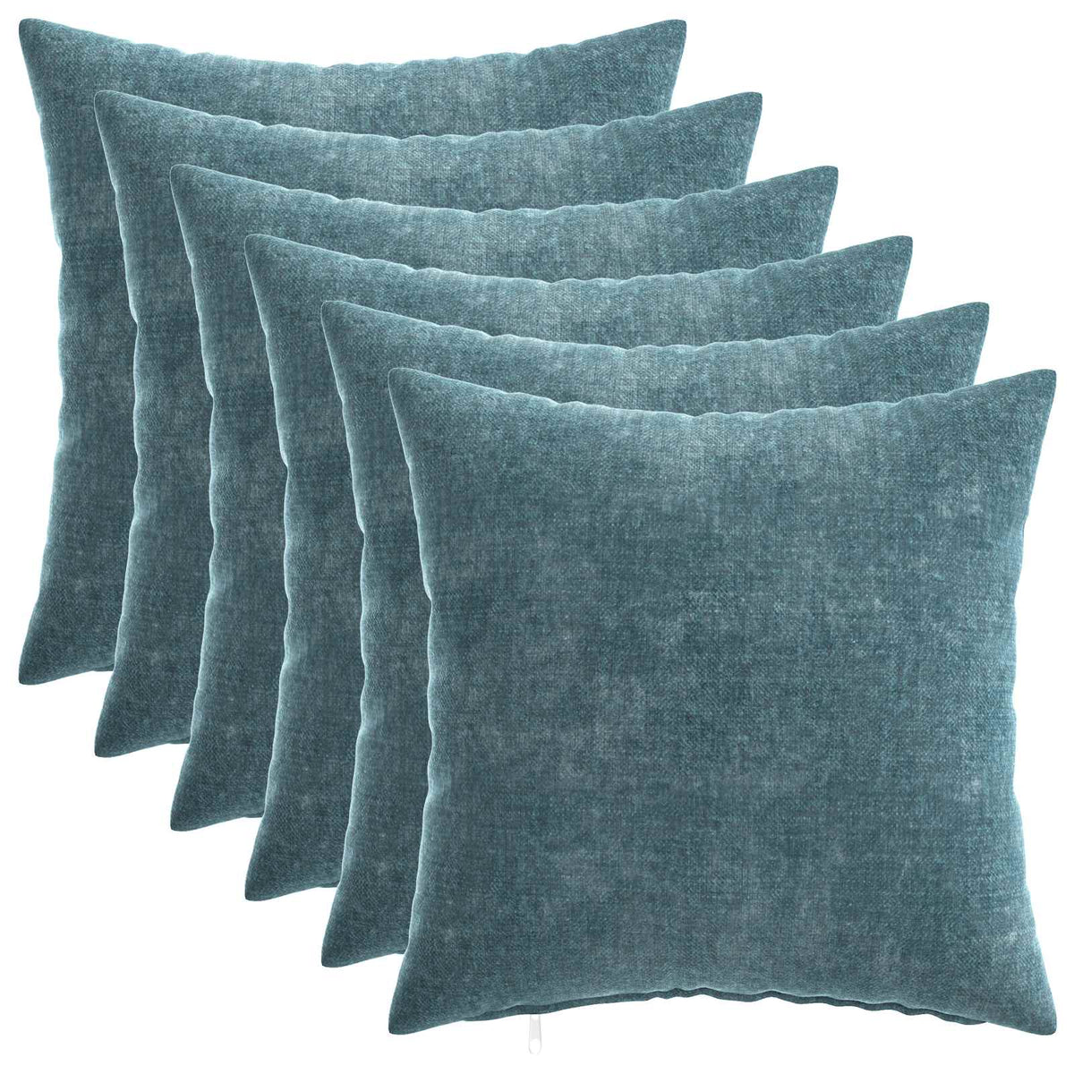 Vidaxl kussensloop 6 st heerlen blauw 40 x 40 cm chenille stof