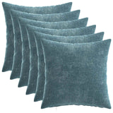 Vidaxl kussensloop 6 st heerlen blauw 40 x 40 cm chenille stof
