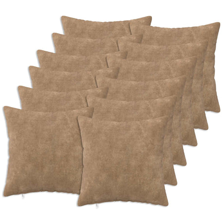 Vidaxl kussensloop 12 pcs heerlen taupe 40 x 40 cm microfiber fleece