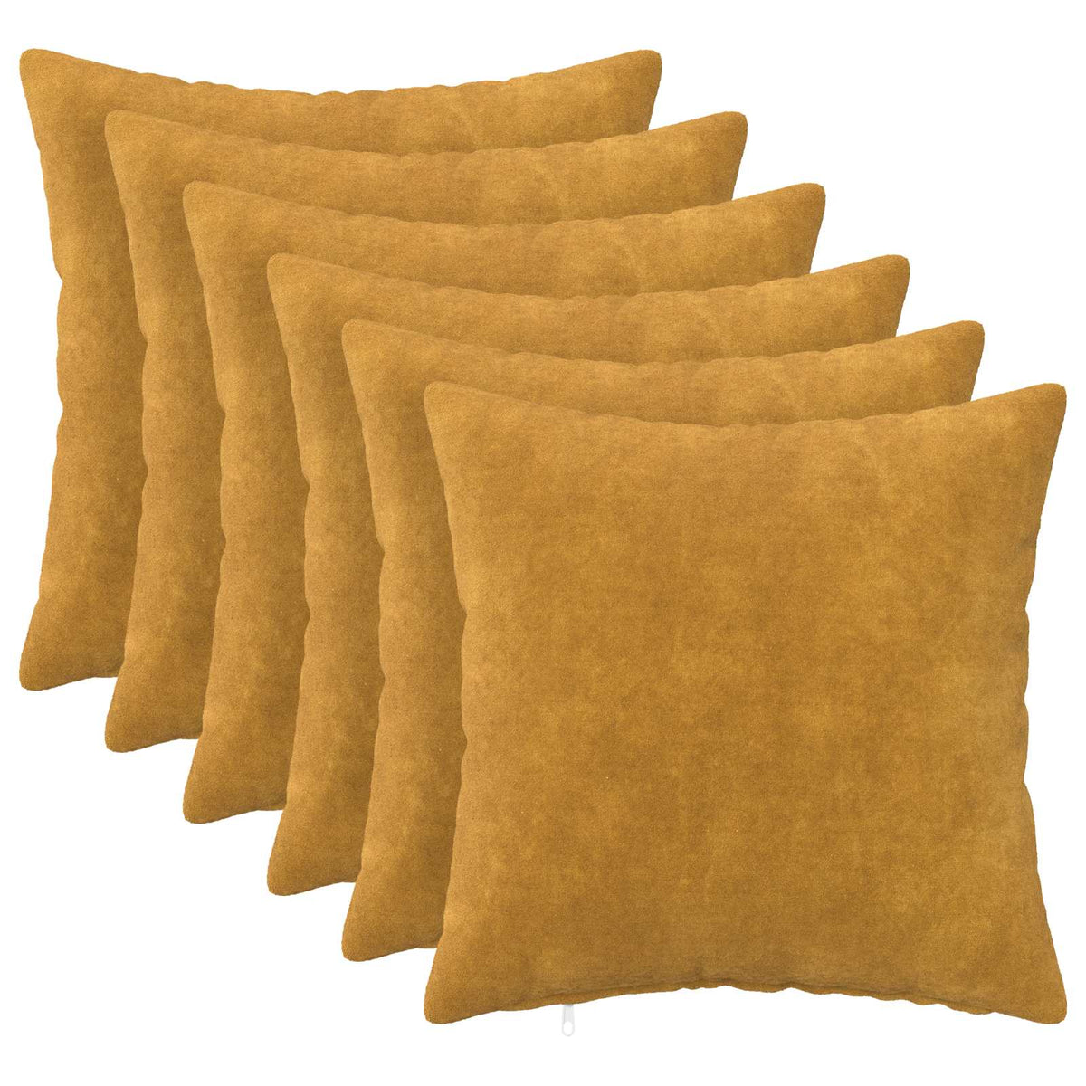 Vidaxl kussensloop 6 pcs heerlen geel 40 x 40 cm microfiber fleece
