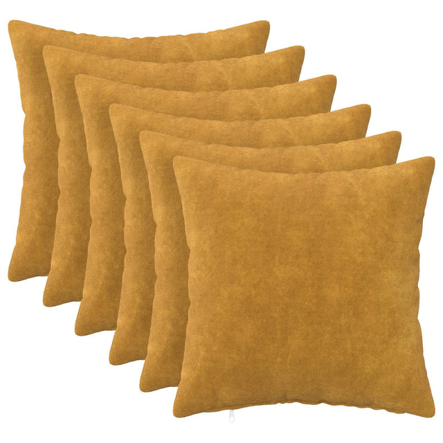 Vidaxl kussensloop 6 pcs heerlen geel 40 x 40 cm microfiber fleece