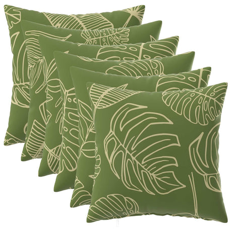 Vidaxl kussensloop 6 pcs heerlen bladontwerp 40 x 40 cm polyester