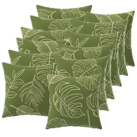 Vidaxl kussensloop 12 pcs heerlen bladontwerp 40 x 40 cm polyester