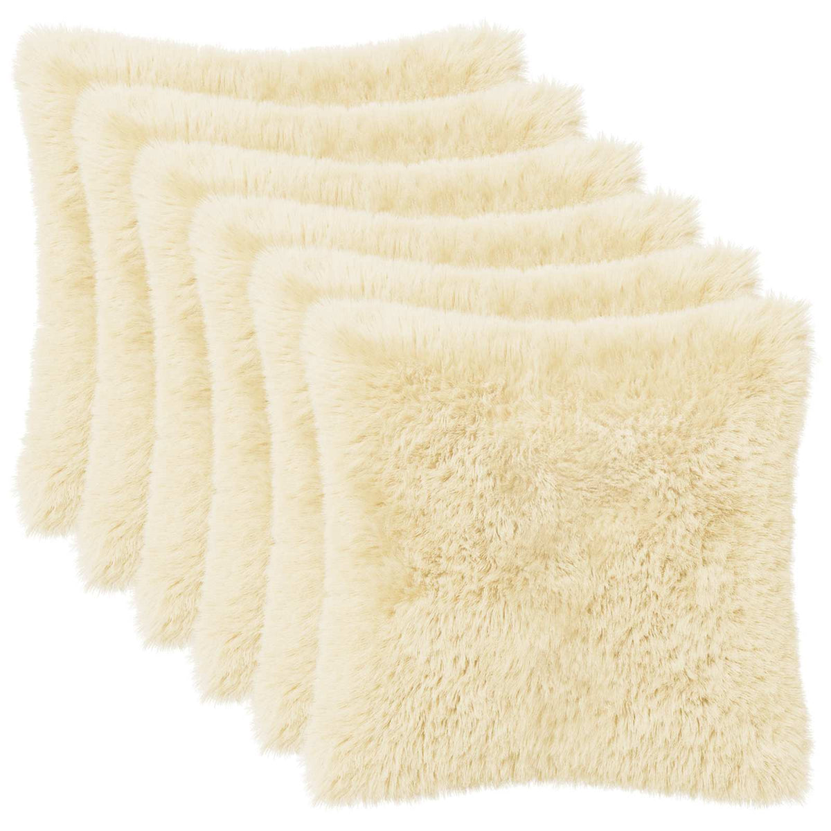 Vidaxl kussensloop 6 pcs heerlen crèmekleurig 40 x 40 cm pv fleece