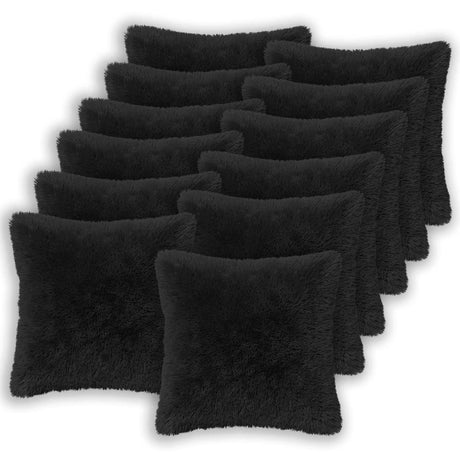 Vidaxl kussensloop 12 pcs heerlen zwart 40 x 40 cm pv fleece