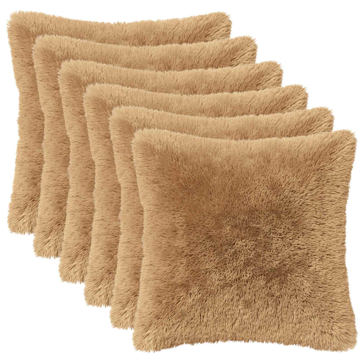 Vidaxl kussensloop 6 pcs heerlen taupe 40 x 40 cm pv fleece