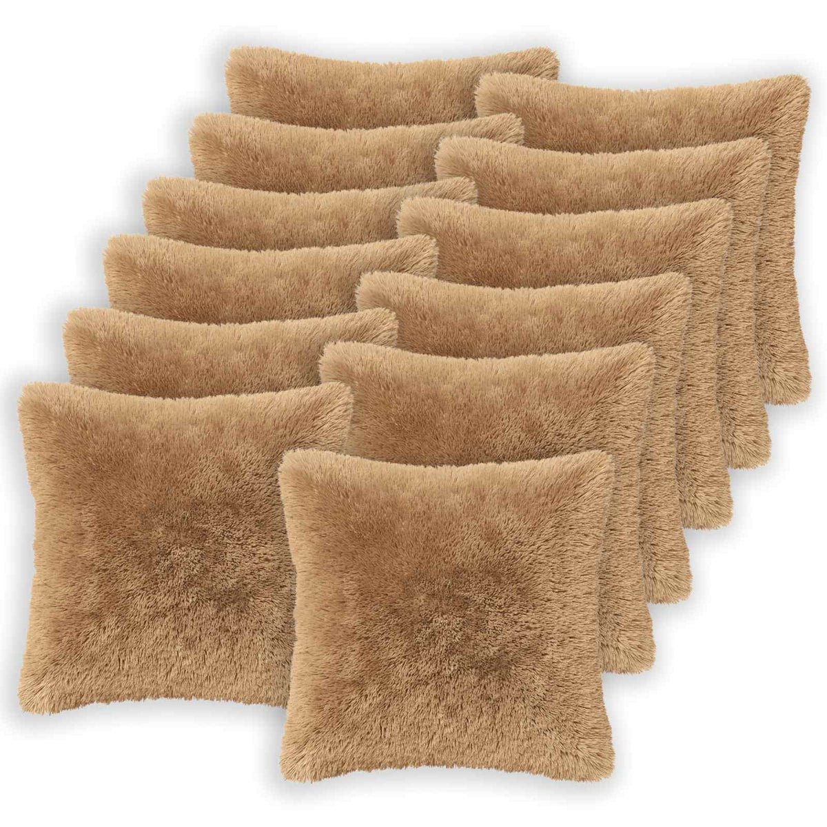 Vidaxl kussensloop 12 pcs heerlen taupe 40 x 40 cm pv fleece