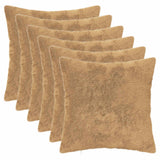 Vidaxl kussensloop 6 st heerlen taupe 40 x 40 cm nep konijnenbont