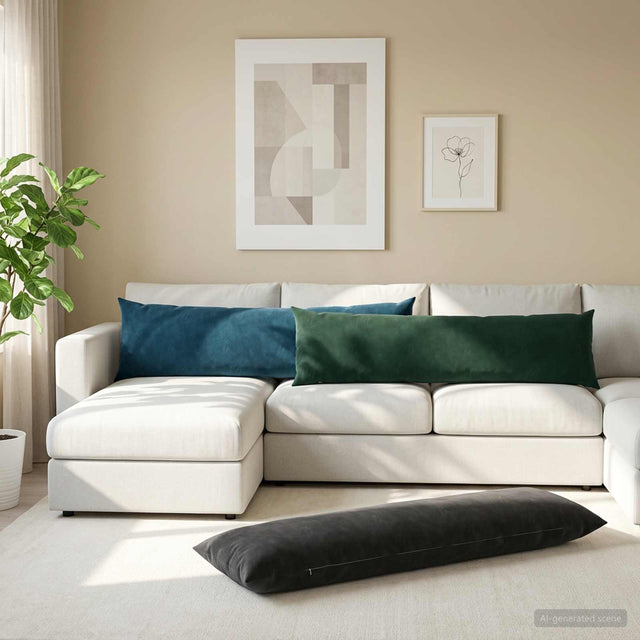 Vidaxl kussensloop heerlen blauw 40 x 145 cm fluweel