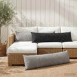 Vidaxl kussensloop 2 st heerlen antraciet 40 x 145 cm chenille stof