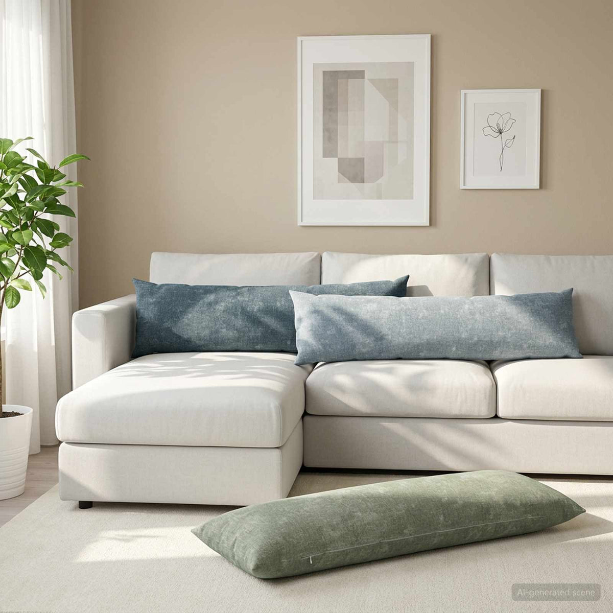 Vidaxl kussensloop heerlen lichtblauw 40 x 145 cm chenille stof
