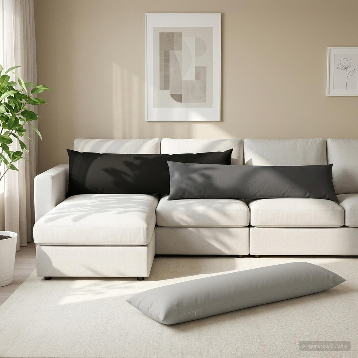 Vidaxl kussensloop heerlen antraciet 40 x 145 cm polyester