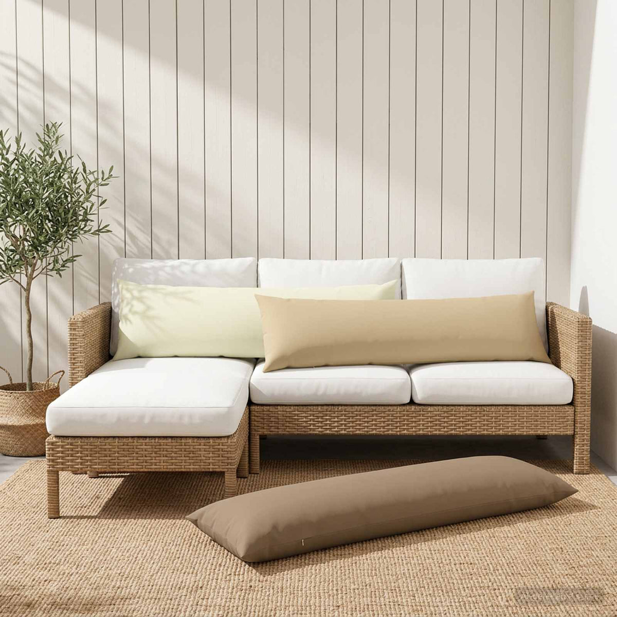Vidaxl kussensloop heerlen taupe 40 x 145 cm polyester