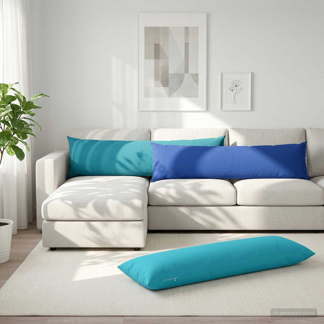 Vidaxl kussensloop heerlen lichtblauw 40 x 145 cm polyester