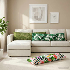 Vidaxl kussen met kussen heerlen bladpatroon 40 x 145 cm polyester