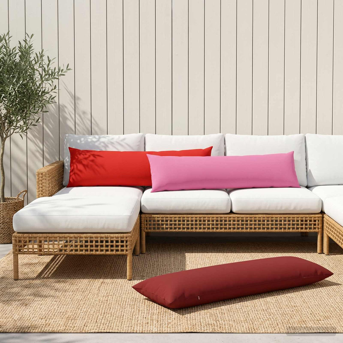 Vidaxl kussensloop heerlen rood 40 x 145 cm polyester