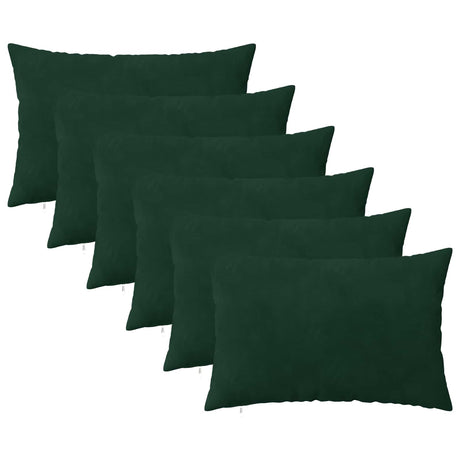 Vidaxl kussensloop 6 pcs heerlen donkergroen 40 x 60 cm fluweel
