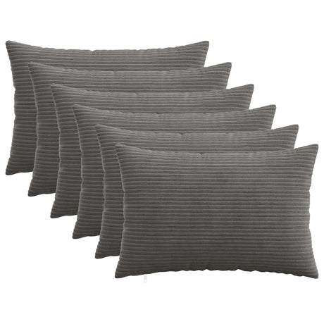 Vidaxl kussensloop 6 pcs heerlen donkergrijs 40 x 60 cm corduroy