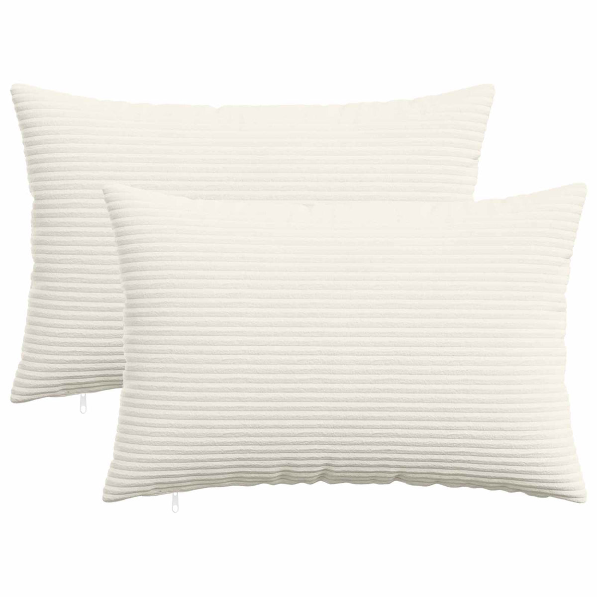 Vidaxl kussensloop 2 st heerlen crèmekleurig 40 x 60 cm corduroy