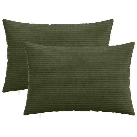 Vidaxl kussensloop 2 pcs heerlen groen 40 x 60 cm corduroy