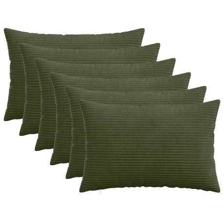 Vidaxl kussensloop 6 pcs heerlen groen 40 x 60 cm corduroy