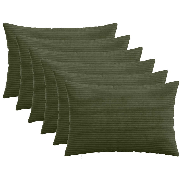 Vidaxl kussensloop 6 pcs heerlen groen 40 x 60 cm corduroy