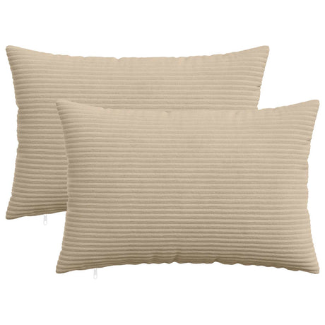 Vidaxl kussensloop 2 pcs heerlen taupe 40 x 60 cm corduroy