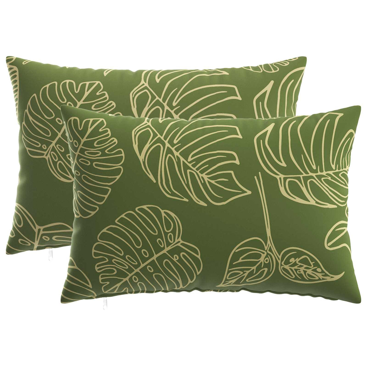 Vidaxl kussensloop 2 pcs heerlen bladontwerp 40 x 60 cm polyester