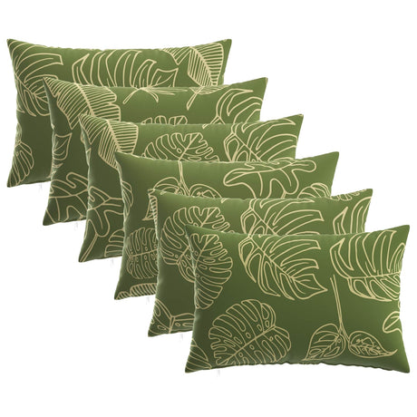 Vidaxl kussensloop 6 pcs heerlen bladontwerp 40 x 60 cm polyester
