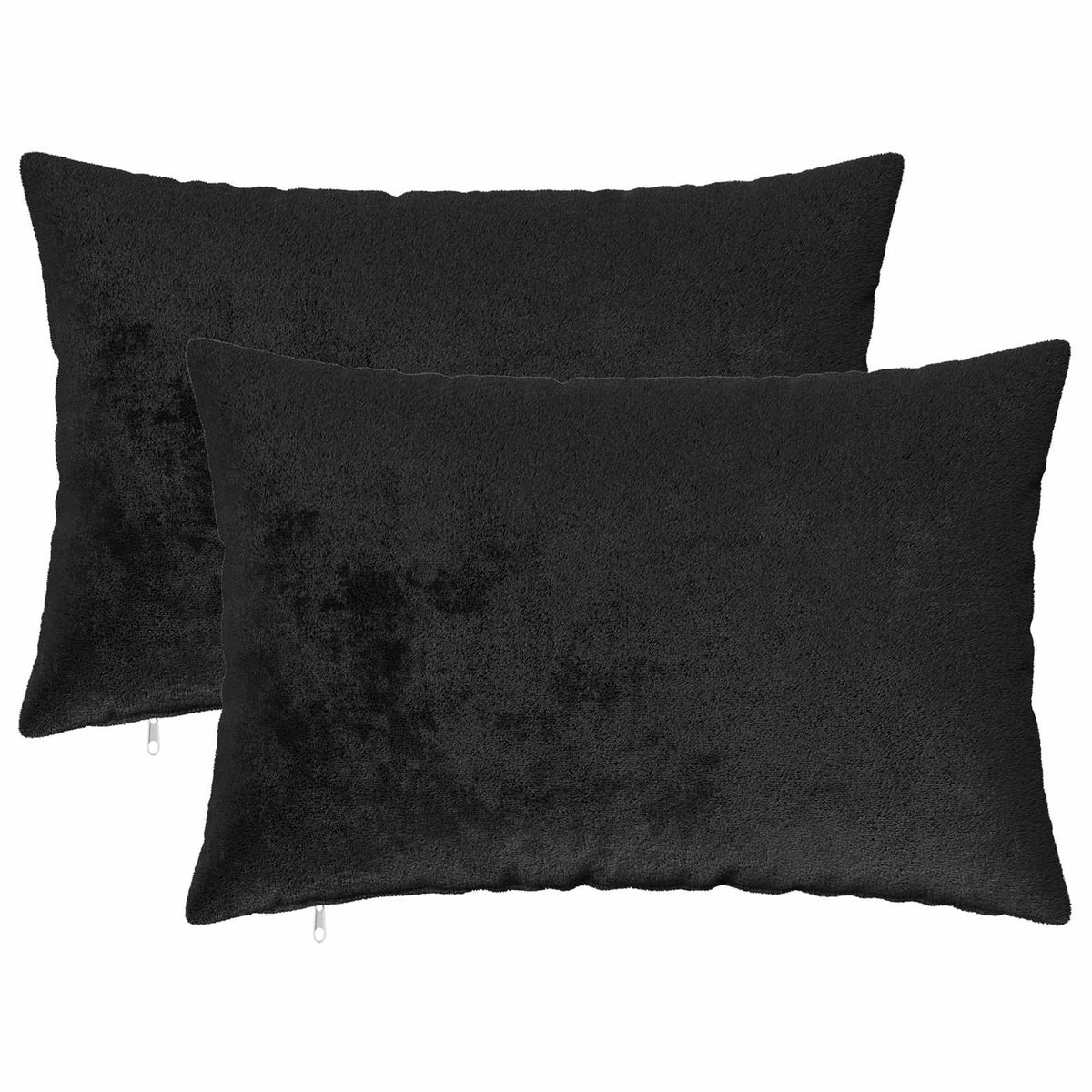 Vidaxl kussensloop 2 pcs heerlen zwart 40 x 60 cm flanel