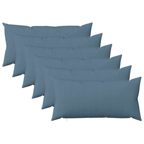 Vidaxl kussensloop 6 st heerlen jeans blauw 40 x 70 cm stof