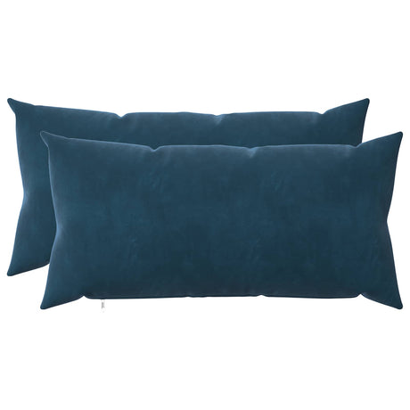Vidaxl kussensloop 2 pcs heerlen blauw 40 x 70 cm fluweel