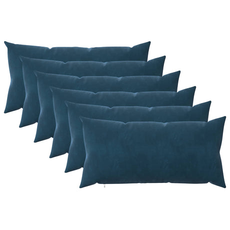 Vidaxl kussensloop 6 pcs heerlen blauw 40 x 70 cm fluweel