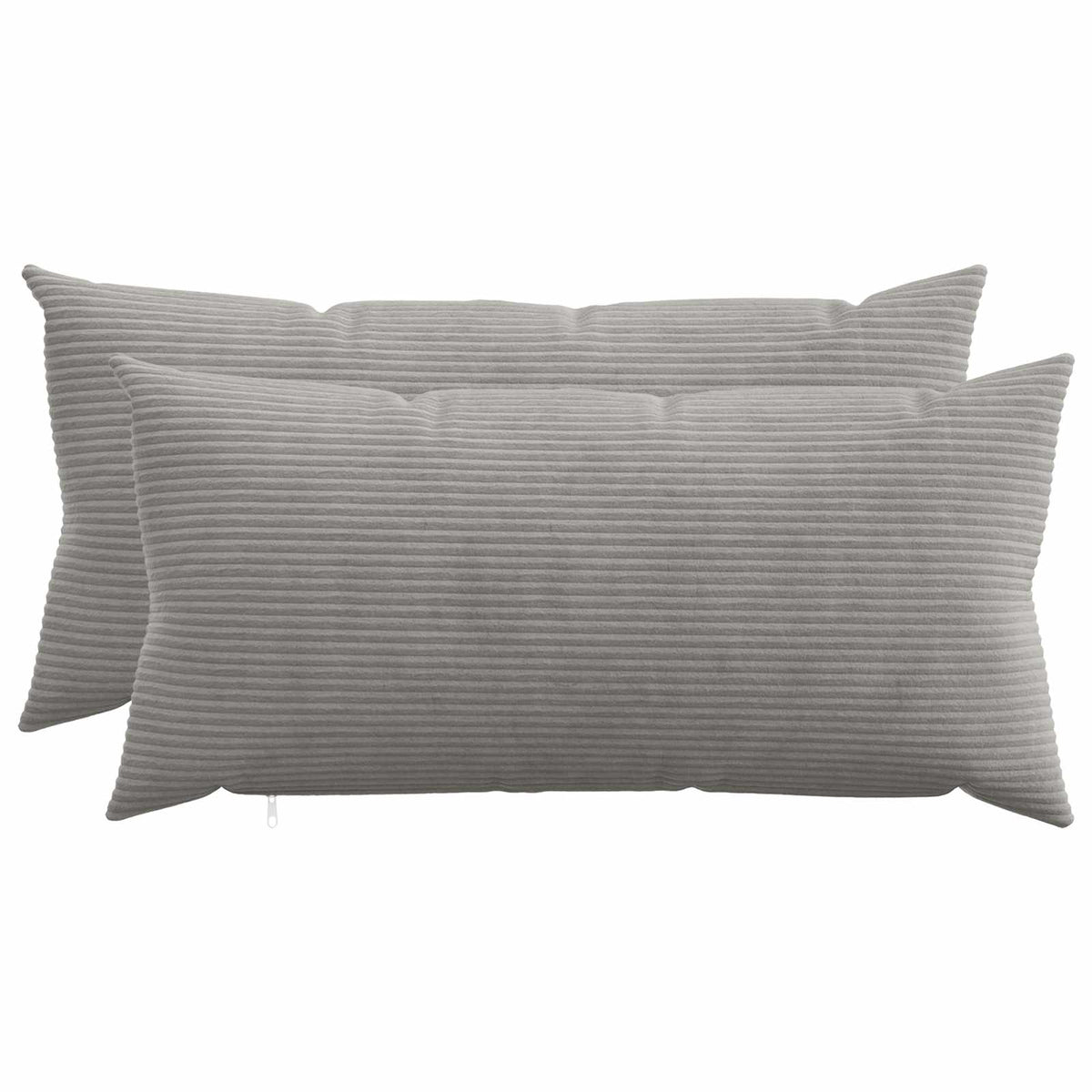 Vidaxl kussensloop 2 pcs heerlen lichtgrijs 40 x 70 cm corduroy