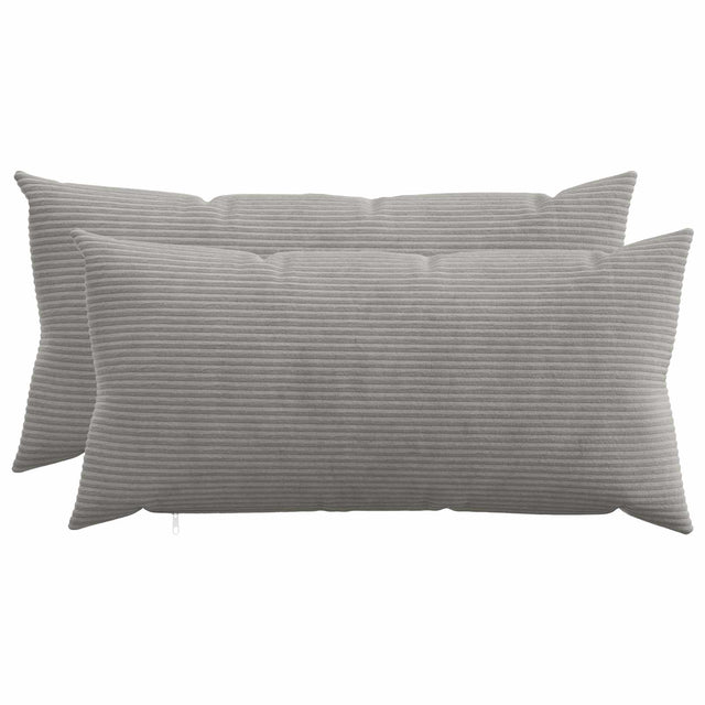 Vidaxl kussensloop 2 pcs heerlen lichtgrijs 40 x 70 cm corduroy