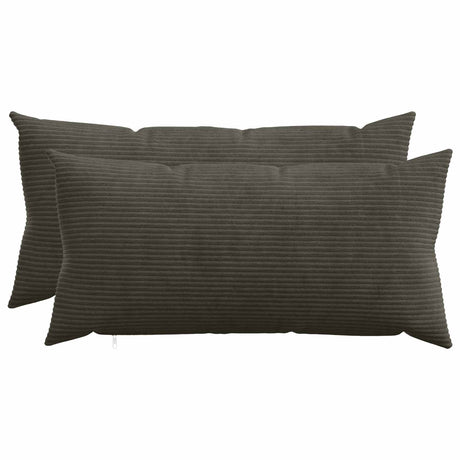 Vidaxl kussensloop 2 pcs heerlen antracietkleurig 40 x 70 cm corduroy