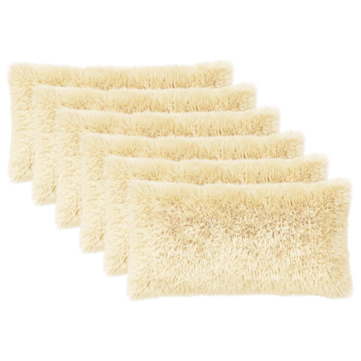 Vidaxl kussensloop 6 pcs heerlen crèmekleurig 40 x 70 cm pv fleece