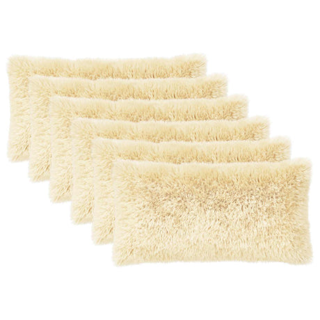 Vidaxl kussensloop 6 pcs heerlen crèmekleurig 40 x 70 cm pv fleece