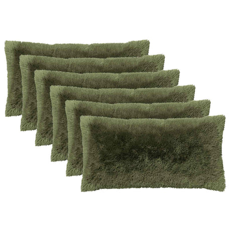 Vidaxl kussensloop 6 pcs heerlen groen 40 x 70 cm pv fleece