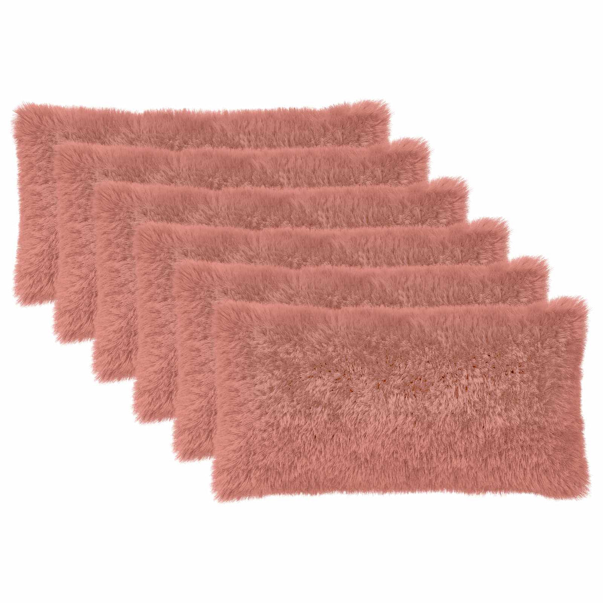Vidaxl kussensloop 6 pcs heerlen roze 40 x 70 cm pv fleece