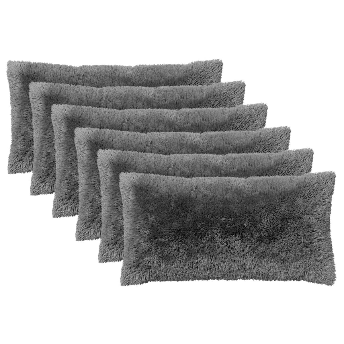 Vidaxl kussensloop 6 pcs heerlen lichtgrijs 40 x 70 cm pv fleece