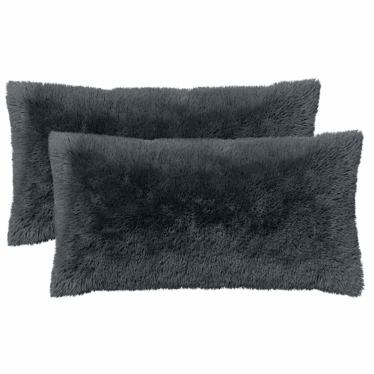 Vidaxl kussensloop 2 pcs heerlen antracietkleurig 40 x 70 cm pv fleece