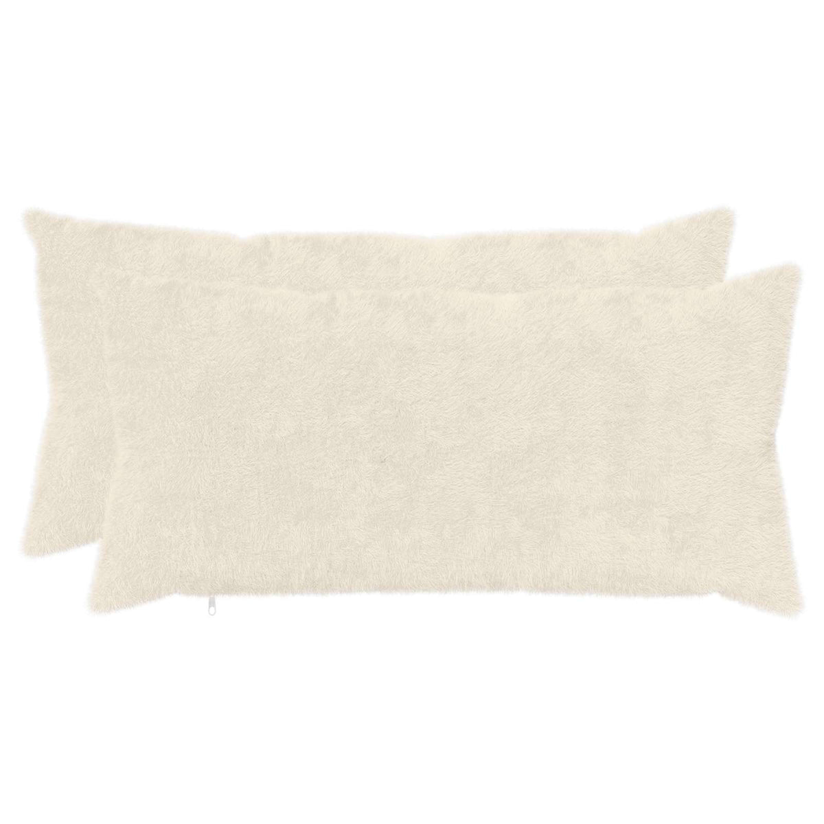 Vidaxl kussensloop 2 st heerlen wit 40 x 70 cm nep konijnenbont