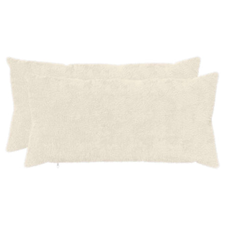 Vidaxl kussensloop 2 st heerlen wit 40 x 70 cm nep konijnenbont
